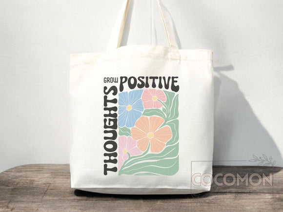 Floral Tote Bag flower tote canvas wildflower bag eco friendly bag aesthetic tote bag reusable bag gift for plant lover tote flower bag cute