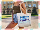 Custom Name Senior Tote Bag High School University Gift Graduation Bag for Her Personalized College Tote Campus School Bag Customized Gift