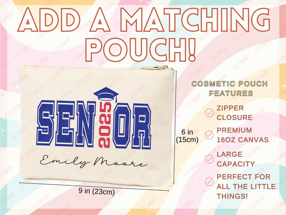 Custom Name Senior Tote Bag High School University Gift Graduation Bag for Her Personalized College Tote Campus School Bag Customized Gift