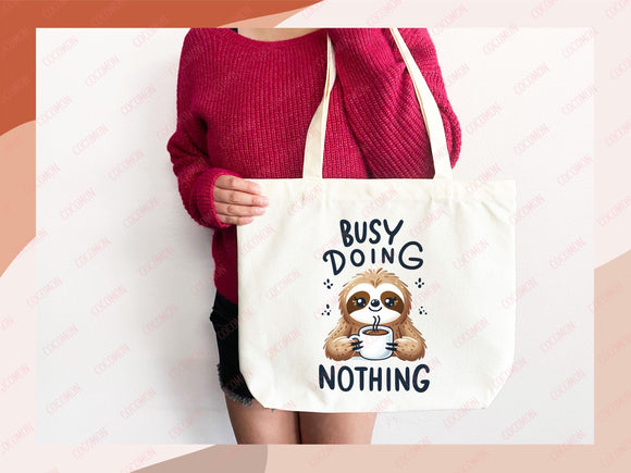 Sloth Canvas Tote Bag Funny Sloth Lover Gift Tote Bag Everyday Tote Eco Friendly Gift Tote Shopper Bag Reusable Grocery Bag Cute Bag Animal