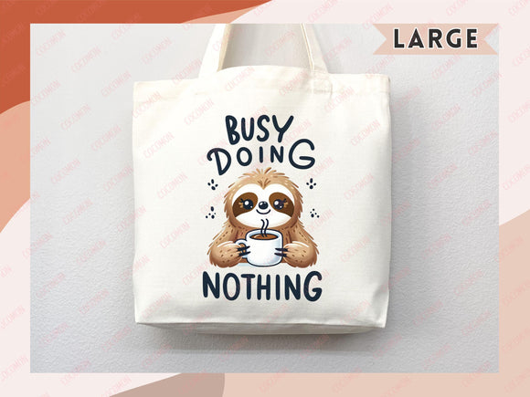 Sloth Canvas Tote Bag Funny Sloth Lover Gift Tote Bag Everyday Tote Eco Friendly Gift Tote Shopper Bag Reusable Grocery Bag Cute Bag Animal