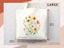 Floral Tote Bag flower tote canvas wildflower bag eco friendly bag aesthetic tote bag reusable bag gift for plant lover tote flower bag cute