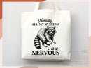 Raccoon Canvas Tote Bag Funny Raccoon Lover Gift Tote Bag Everyday Tote Eco Friendly Tote Shopper Gift Tote Reusable Grocery Bag Cute Bag