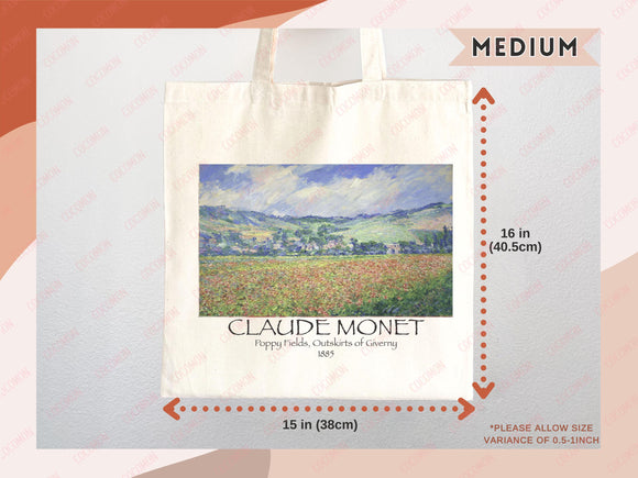 Monet Tote Bag Artsy Bag Monet Shoulder Bag Monet Gift School Tote Bag Eco Friendly Aesthetic Tote Shopper Reusable Grocery Bag Gift for Her