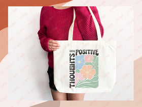 Floral Tote Bag flower tote canvas wildflower bag eco friendly bag aesthetic tote bag reusable bag gift for plant lover tote flower bag cute