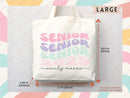 Custom Name Senior Tote Bag High School University Gift Graduation Bag for Her Personalized College Tote Campus School Bag Customized Gift