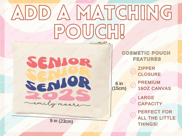 Custom Name Senior Tote Bag High School University Gift Graduation Bag for Her Personalized College Tote Campus School Bag Customized Gift